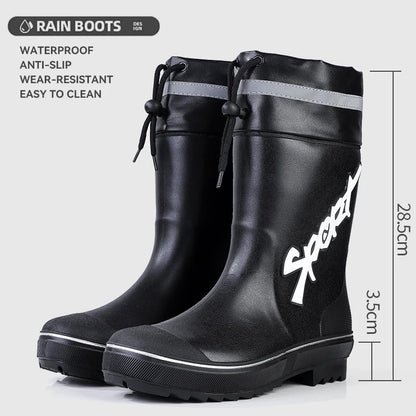 Bottes de pluie pour hommes, Camping, pêche, chantier de Construction, bottes de travail, antidérapantes, imperméables, chaussures d'hiver en caoutchouc chaudes pour l'extérieur