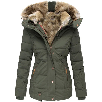 Manteau à capuche et fermeture éclair pour femme, veste d'hiver à manches longues, nouvelle mode décontractée, couleur unie, Parka, automne 2023
