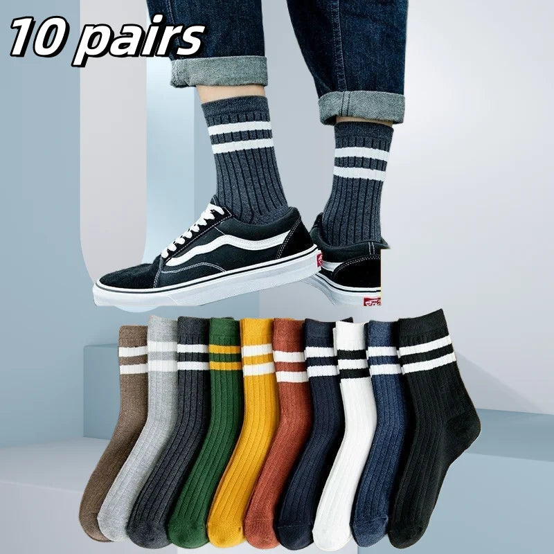 10/5/3 paires respirant Con bas de sport hommes fibre de bambou automne et hiver hommes chaussettes Absorption de la sueur déodorant affaires Sox