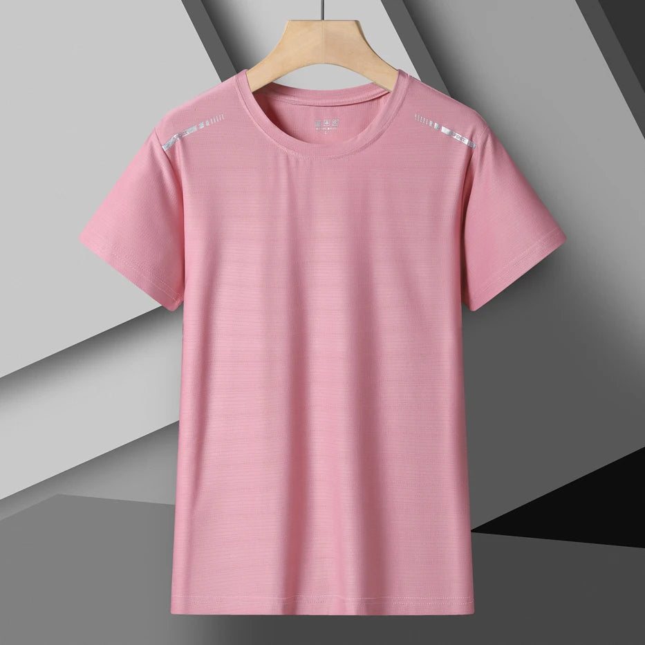 Femmes course T-Shirt réfléchissant haute élastique respirant course sport T-Shirt été séchage rapide glace soie Cool manches courtes