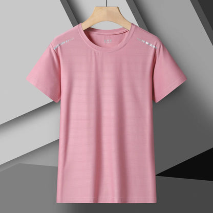 Femmes course T-Shirt réfléchissant haute élastique respirant course sport T-Shirt été séchage rapide glace soie Cool manches courtes