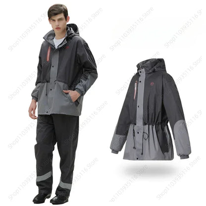 Split Raincoat Jacket Rain Pants Suit Adult Waterproof Outdoor Motorcycle Cycling Hiking Fishing Rainproof Protective 비옷