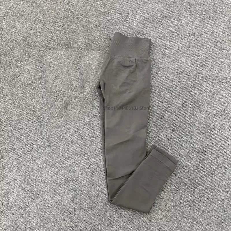 Leggings d'impact avec Logo pour femmes, Legging de Yoga sans couture, froissé, levage des fesses, ceinture basse côtelée, collants de sport, Fitness