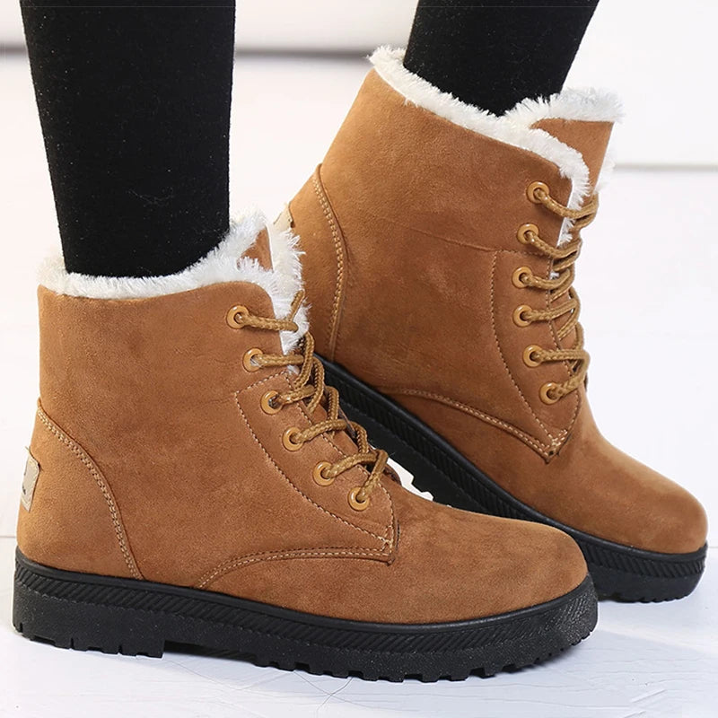 Bottes d'hiver pour femmes talons bas femmes bottes avec fourrure chaussures d'hiver chaudes femmes bottes de neige cheville Botas Mujer chaussures d'hiver femme
