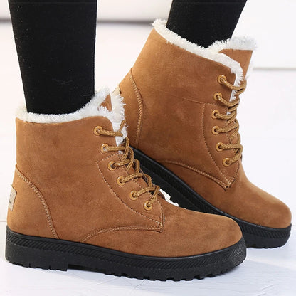 Bottes d'hiver pour femmes talons bas femmes bottes avec fourrure chaussures d'hiver chaudes femmes bottes de neige cheville Botas Mujer chaussures d'hiver femme