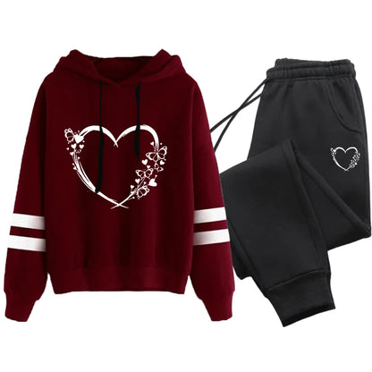 Ensemble deux pièces ample et confortable pour femmes, survêtement à rayures, costume de sport pour femmes, sweat à capuche décontracté, ensembles de Jogging quotidiens, 2025