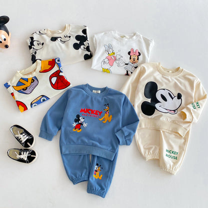 Vêtements pour enfants garçons et filles dessin animé Disney survêtement printemps automne enfants vêtements à manches longues sweat-shirt pantalons de survêtement 2 pièce/ensemble