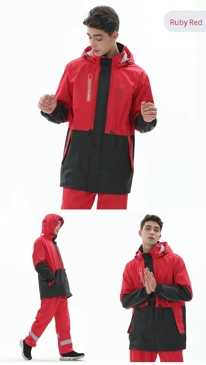 Split Raincoat Jacket Rain Pants Suit Adult Waterproof Outdoor Motorcycle Cycling Hiking Fishing Rainproof Protective 비옷