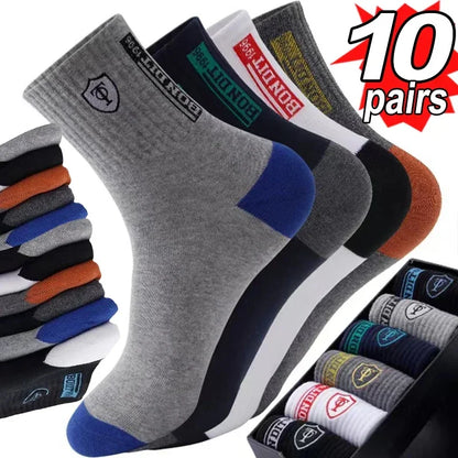10/5/3 paires respirant Con bas de sport hommes fibre de bambou automne et hiver hommes chaussettes Absorption de la sueur déodorant affaires Sox
