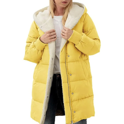 Manteaux chauds d'hiver pour femmes, doublure polaire Sherpa, longue veste bouffante à capuche