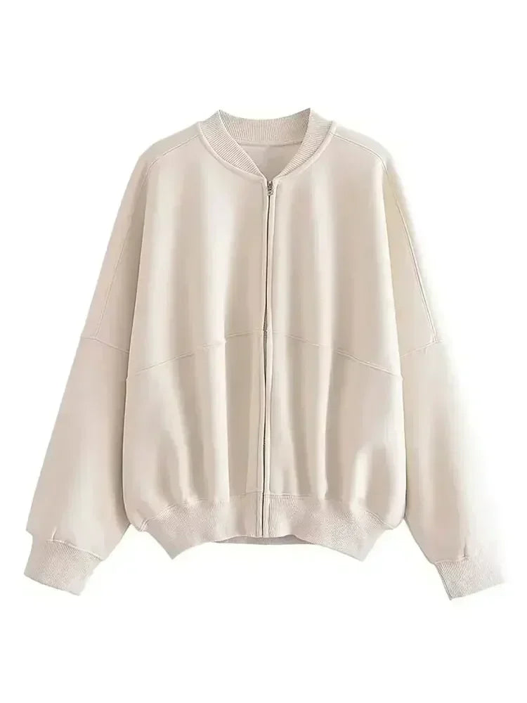 Ensemble 2 pièces à la mode pour femme, sweat-shirt polaire doublé, veste bombardier extensible + pantalon taille haute pour femme sauvage, hiver 2025