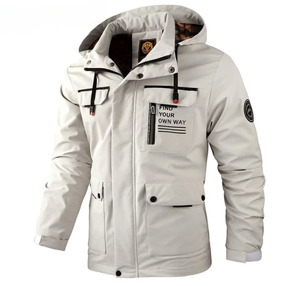 Mode hommes décontracté coupe-vent vestes à capuche veste homme imperméable en plein air coque souple hiver manteau vêtements chaud grande taille