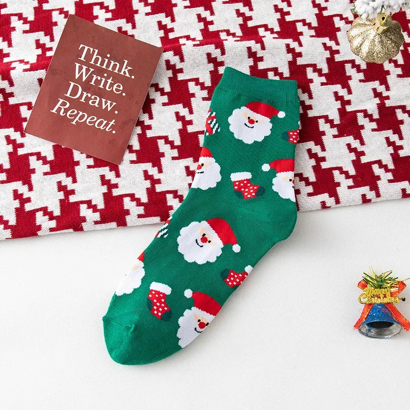 4 paires de chaussettes de noël pour enfants, chaussettes de dessin animé automne/hiver, père noël, élan, bonhomme de neige, mignonnes et confortables, chaussettes rouges douces