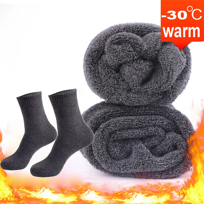 5 paires hiver épais chaussettes thermiques hommes Harajuku chaussettes de haute qualité automne noir gris décontracté Tube hommes épais laine robe chaussettes