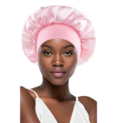 Sleeping Bonnet for Women Fashion Soft Solid Color Shower Cap for Natural and Curly Hair