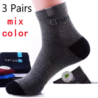 10/5/3 paires respirant Con bas de sport hommes fibre de bambou automne et hiver hommes chaussettes Absorption de la sueur déodorant affaires Sox