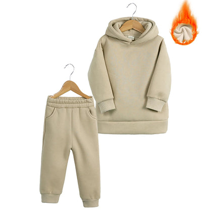 Ensemble de Survêtement Chaud à Capuche pour Enfant Garçon et Fille de 2 à 12 Ans, Tenue de dehors Solide, Motif Lapin, Smile, Hiver