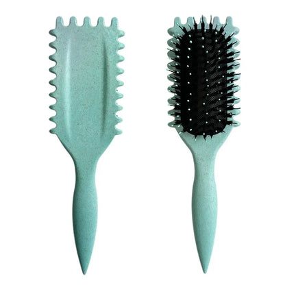 Boar Bristle Curl Defining Brush Detangling & Shaping Styling Tool for Curly Hair Professional Salon Comb for Women & Men
