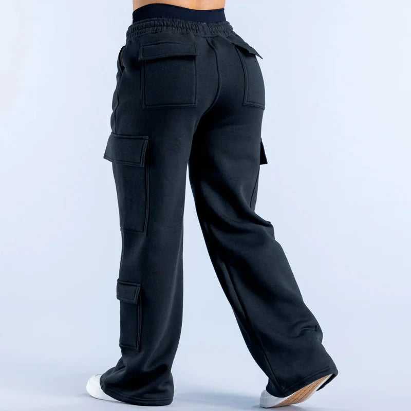 Pantalons décontractés pour hommes, poches multiples, pantalons de travail de Style américain pour femmes, taille basse, ceinture, jambe droite, jambes larges
