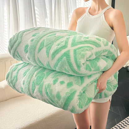 Couverture polaire Jacquard à motif géométrique bohème, épaisse et chaude, en laine artificielle, pour canapé, à carreaux en peluche, automne et hiver