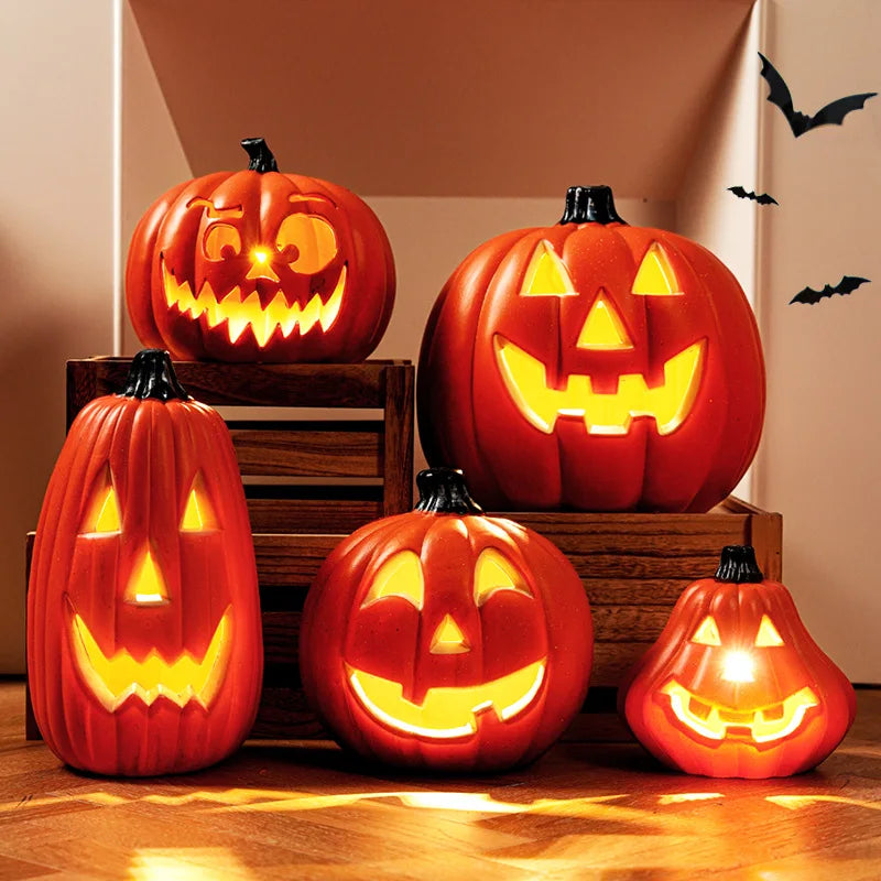 Lampe citrouille de décoration d'halloween, pour maison, cour, jardin, extérieur, maison d'horreur, crâne, accessoires de fête, brille dans la nuit