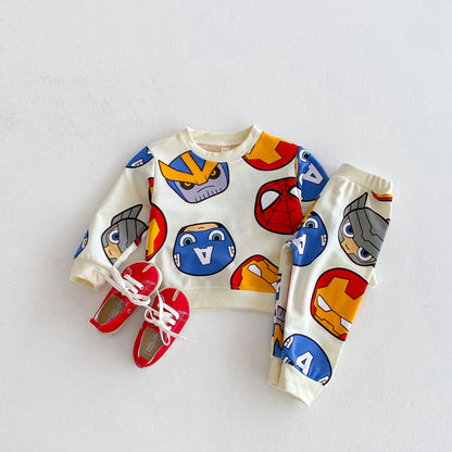 Vêtements pour enfants garçons et filles dessin animé Disney survêtement printemps automne enfants vêtements à manches longues sweat-shirt pantalons de survêtement 2 pièce/ensemble