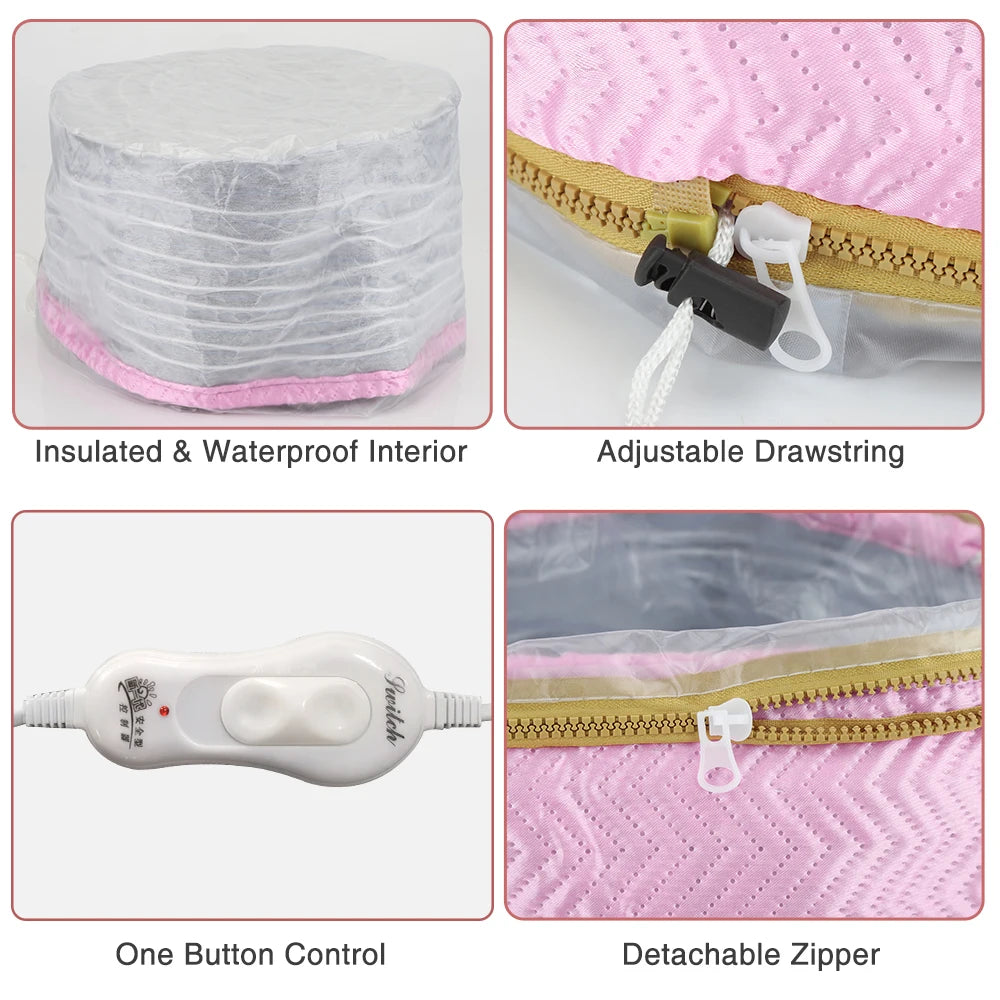Hair Steamer Cap Electric Hair Heating Cap Thermal Treatment Hat Waterproof Self-heating Hat SPA Nourishing Hair Styling Care