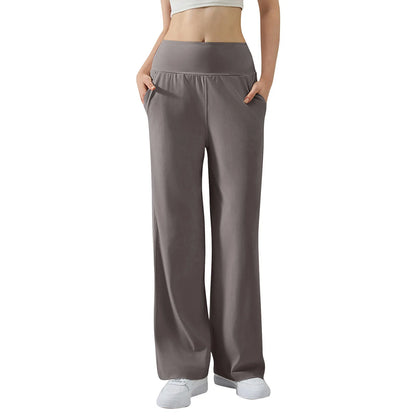 Pantalon de Yoga taille haute Baggy élastique pour femmes, pantalon de sport d'été, Micro évasé, Leggings de danse amples, pantalon de survêtement solide