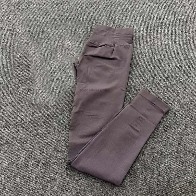 Leggings d'impact avec Logo pour femmes, Legging de Yoga sans couture, froissé, levage des fesses, ceinture basse côtelée, collants de sport, Fitness