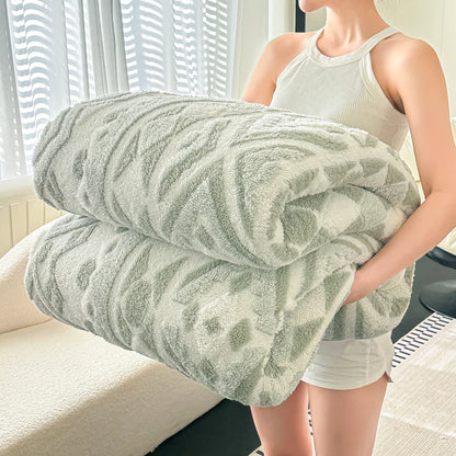 Couverture polaire Jacquard à motif géométrique bohème, épaisse et chaude, en laine artificielle, pour canapé, à carreaux en peluche, automne et hiver