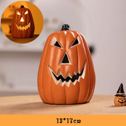 Lampe citrouille de décoration d'halloween, pour maison, cour, jardin, extérieur, maison d'horreur, crâne, accessoires de fête, brille dans la nuit