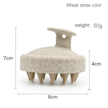 Silicone Hair Wash Brush Wheat Straw Silicone Hair Wash Brush Head Brush Scalp Stop Itch Scratching Comb Hairdressing Set