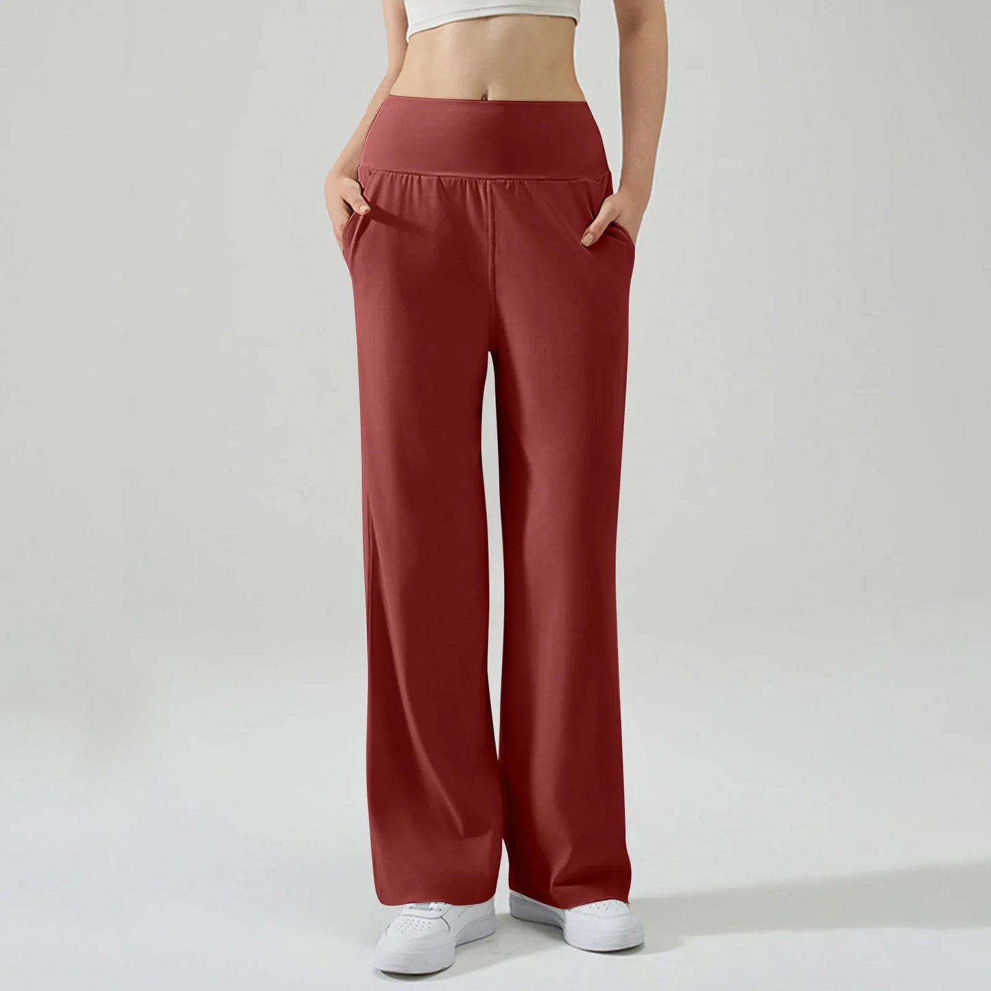 Pantalon de Yoga taille haute Baggy élastique pour femmes, pantalon de sport d'été, Micro évasé, Leggings de danse amples, pantalon de survêtement solide
