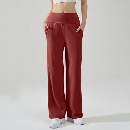 Pantalon de Yoga taille haute Baggy élastique pour femmes, pantalon de sport d'été, Micro évasé, Leggings de danse amples, pantalon de survêtement solide