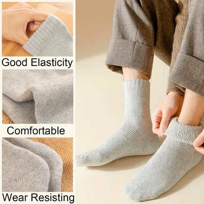 5 paires de chaussettes en laine pour femmes, chaudes, épaisses, confortables, thermiques, couleur unie, chaussettes souples pour dames, chaussettes de travail confortables pour hommes et femmes, randonnée