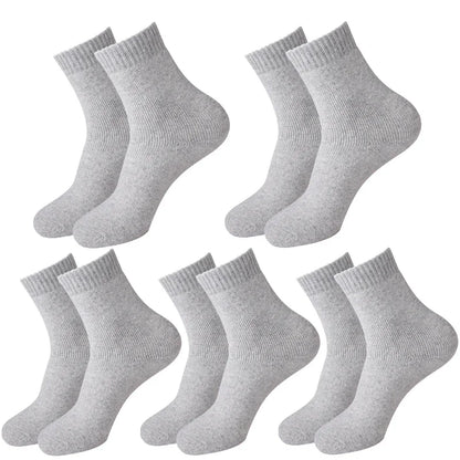 5 paires de chaussettes en laine pour femmes, chaudes, épaisses, confortables, thermiques, couleur unie, chaussettes souples pour dames, chaussettes de travail confortables pour hommes et femmes, randonnée