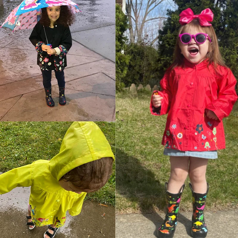 Ensemble de vêtements pour enfants, 2 pièces, manteau imperméable à manches longues + pantalon, imprimé floral, pour bébés filles et garçons, automne et printemps