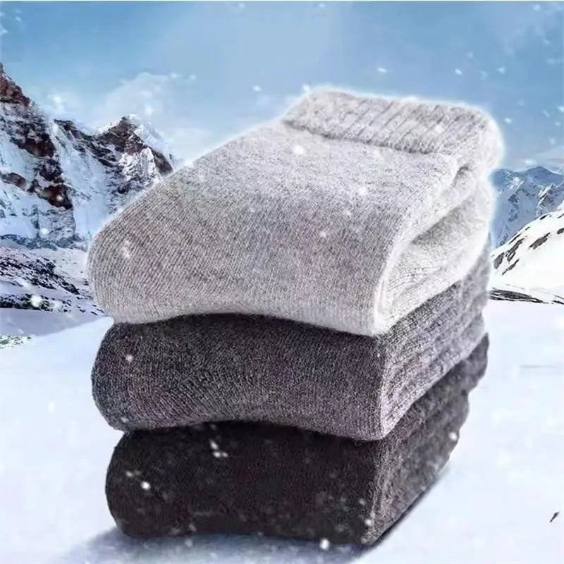 4 paires/lot hommes hiver Super épais chaussettes thermiques laine hommes femmes solide haute qualité laine mérinos chaussettes neige froide chaud laine chaussettes