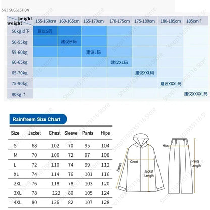 Split Raincoat Jacket Rain Pants Suit Adult Waterproof Outdoor Motorcycle Cycling Hiking Fishing Rainproof Protective 비옷