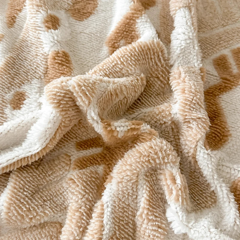 Couverture polaire Jacquard à motif géométrique bohème, épaisse et chaude, en laine artificielle, pour canapé, à carreaux en peluche, automne et hiver
