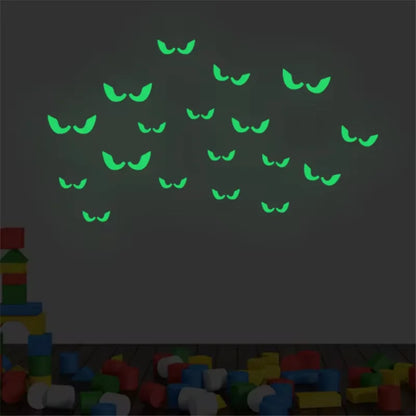Autocollants Muraux Veilleuse d'Halloween, Yeux de Veilleuse Peeping, Autocollants de Décoration Fantôme, Autocollants Muraux Fluorescents d'Horreur