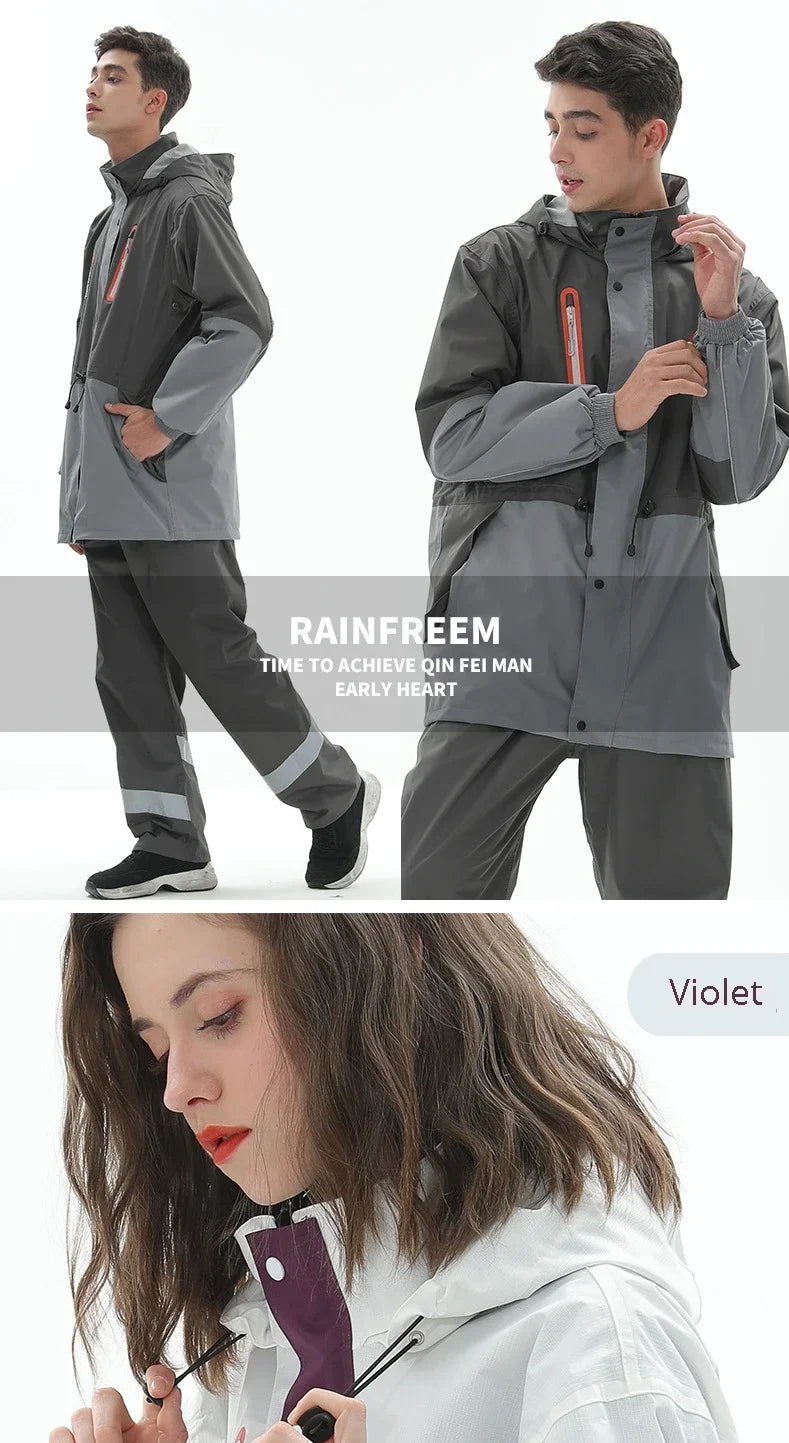Split Raincoat Jacket Rain Pants Suit Adult Waterproof Outdoor Motorcycle Cycling Hiking Fishing Rainproof Protective 비옷