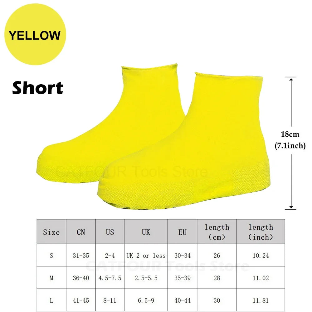 Waterproof Shoe Covers Silicone Anti-Slip Rain Boots Unisex Sneakers Protector for Outdoor Rainy Day Reusable Rain Shoe Covers