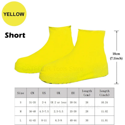 Waterproof Shoe Covers Silicone Anti-Slip Rain Boots Unisex Sneakers Protector for Outdoor Rainy Day Reusable Rain Shoe Covers