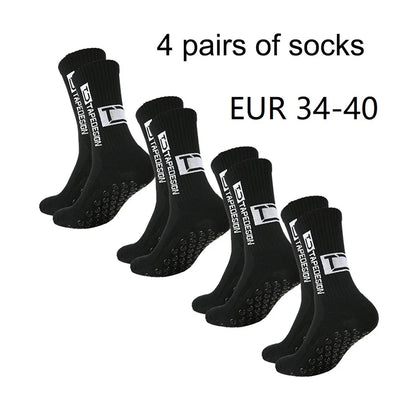 4 paires de nouvelles chaussettes de football collées à tube central TC pour l'entraînement sportif et la compétition, chaussettes antidérapantes et respirantes