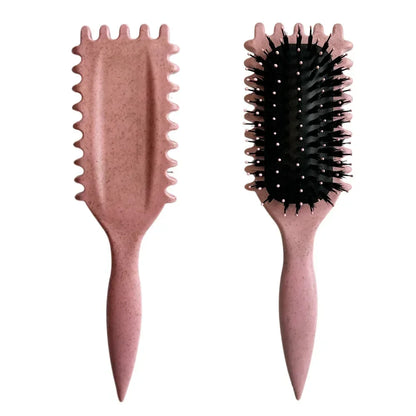 Boar Bristle Curl Defining Brush Detangling & Shaping Styling Tool for Curly Hair Professional Salon Comb for Women & Men