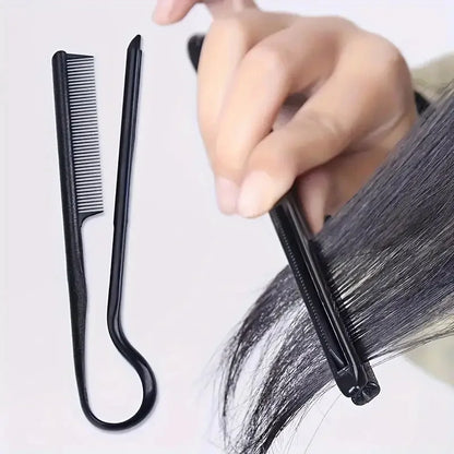 Hairdressing V-Comb Messy Hair Finishing Straightening Splint Comb - Hair Styling Tool Clip special for  hair wigs