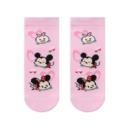 5 paires Minnie Mickey enfants chaussettes mignon dessin animé fille chaussettes automne hiver coton chaussettes kawii Tube moyen enfants chaussettes 1-8 ans