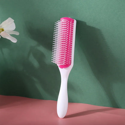 Brosse à cheveux démêlante à 9 rangées, cheveux lisses et bouclés, peigne démêlant, Massage du cuir chevelu, brosse à cheveux détachable, spéciale pour vrais cheveux, perruques