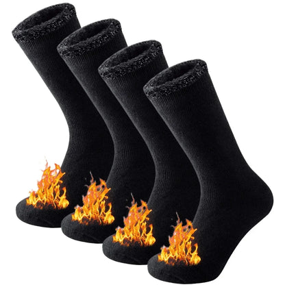 2 paires Pack hiver chaussettes thermiques pour hommes femmes temps froid chaussettes isolées en plein air randonnée ski chaud neige épais chaussettes chauffantes